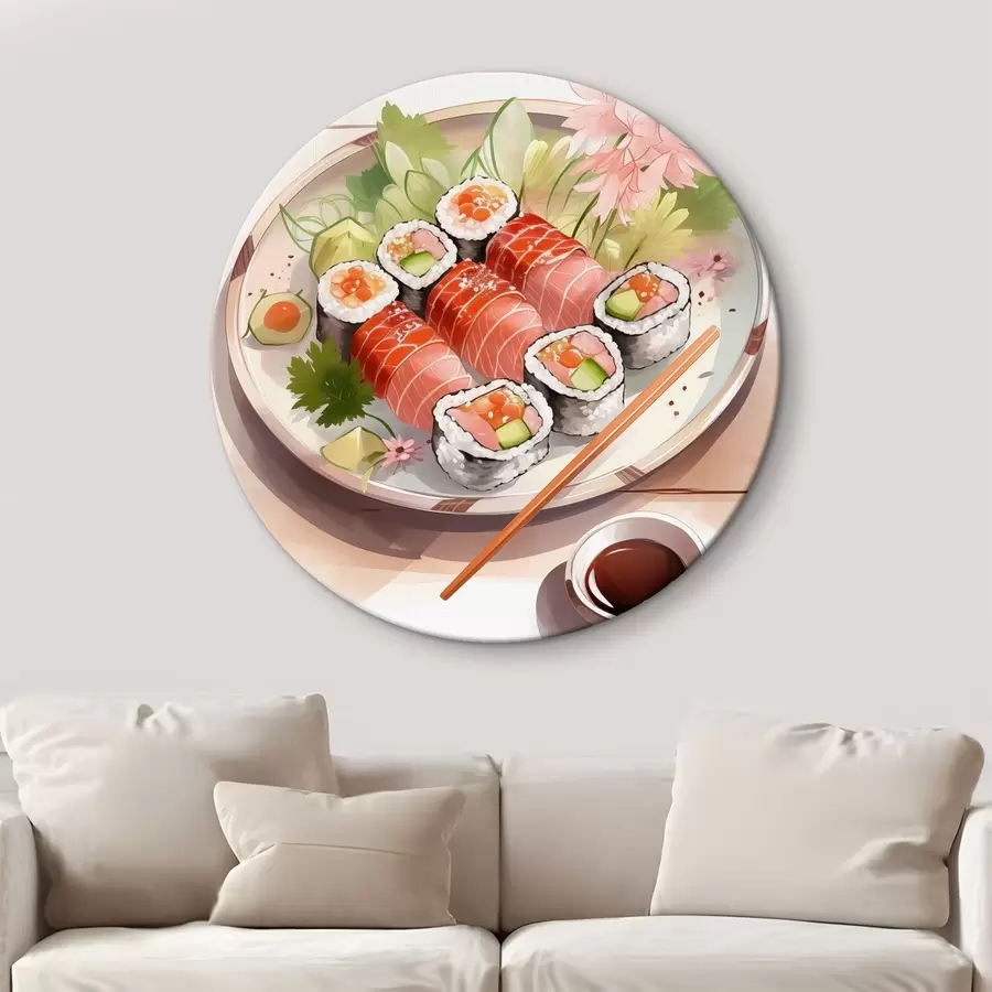 Pilt Akvarell sushi, lilleline, jaapani r41181