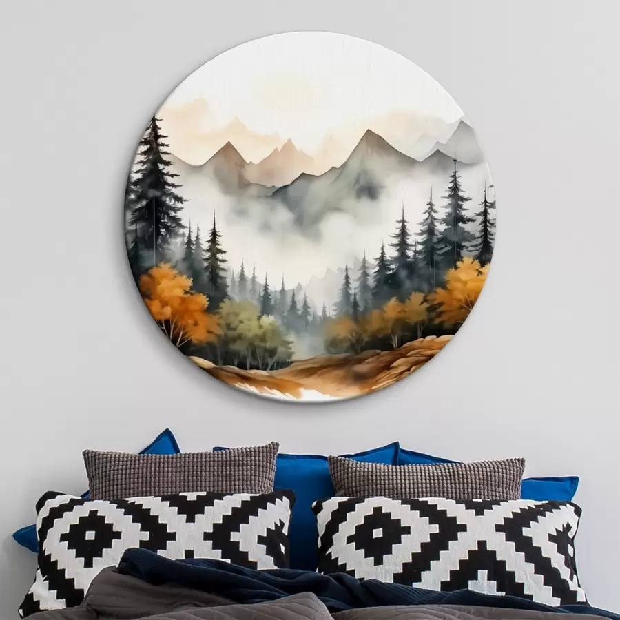 Pilt Mets akvarellmägede taustal r41240