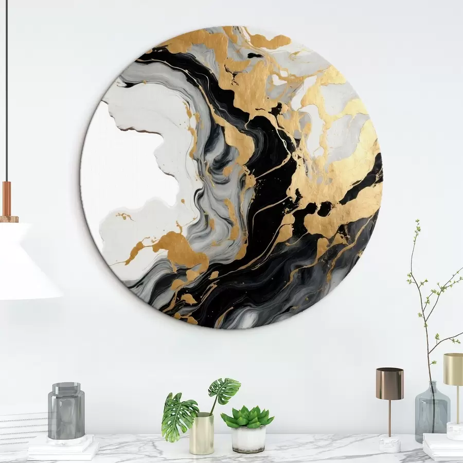 Pilt Abstraktne akvarellmaal mustade ja kollaste värvidega r41290