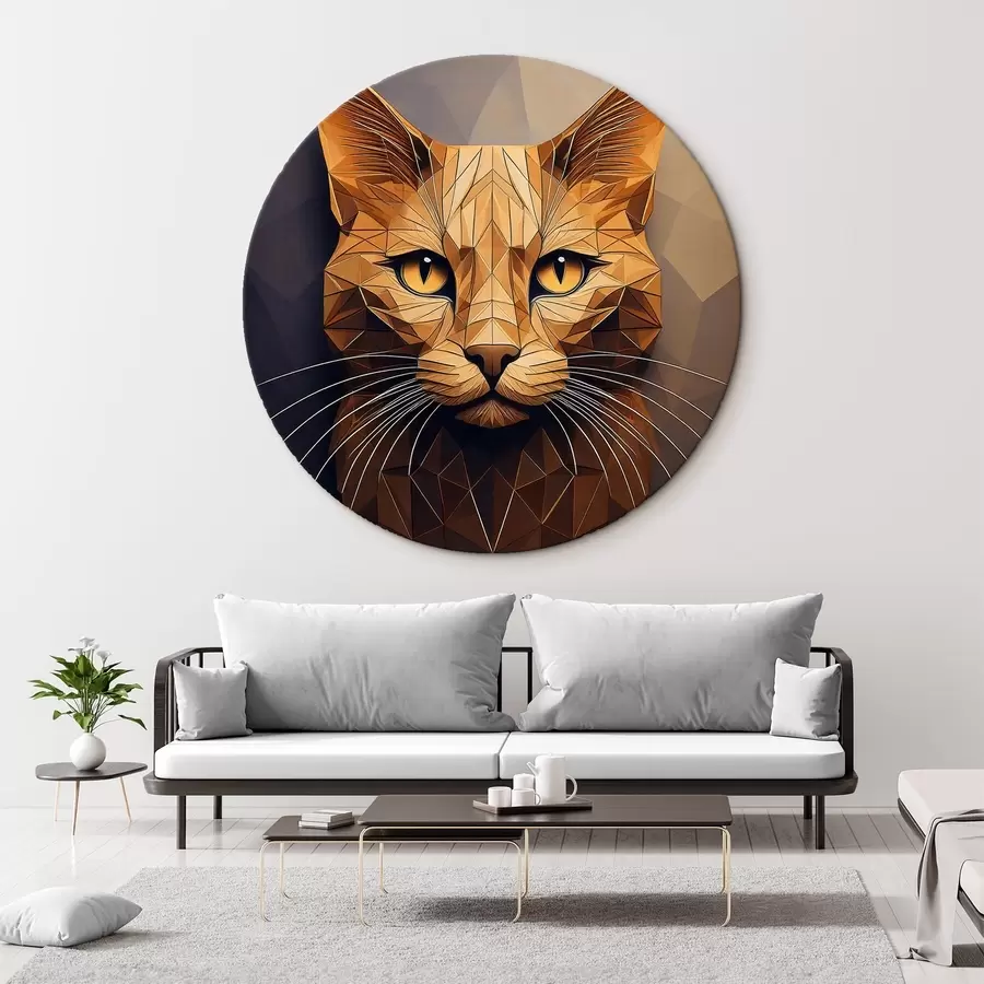 Fototapeedid geomeetrilistest kujunditest tehtud kass r41409