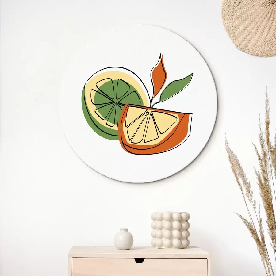 Pilt Tsitrusviljade lineaarne joonistus, abstraktsioon r41468