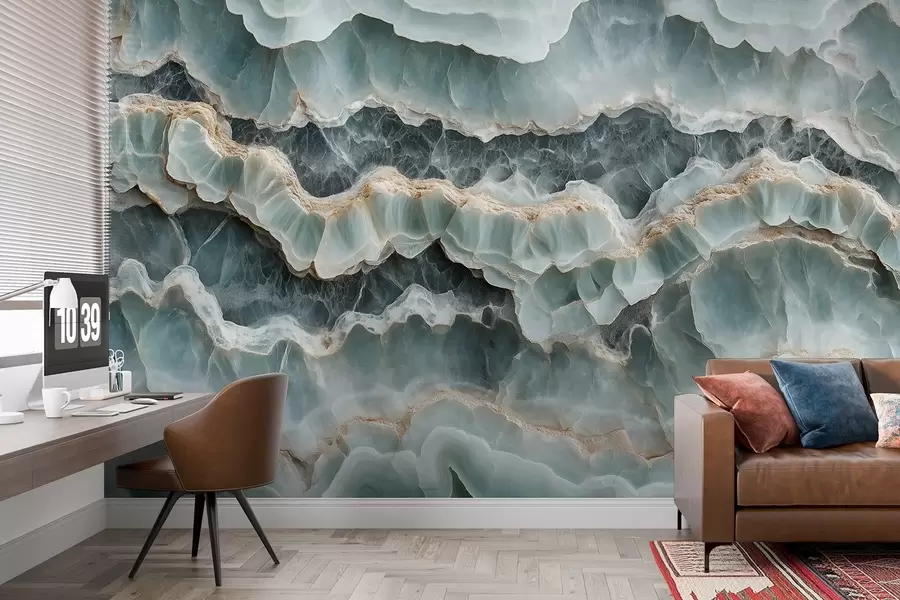 Fototapeedid Marmorpinna stiil laineliste vaigujoonte imitatsiooniga w08561