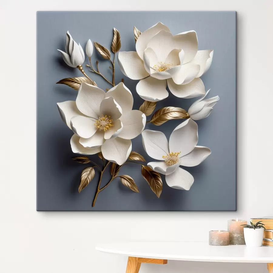 Pilt Suured lilled helehallil taustal s42174