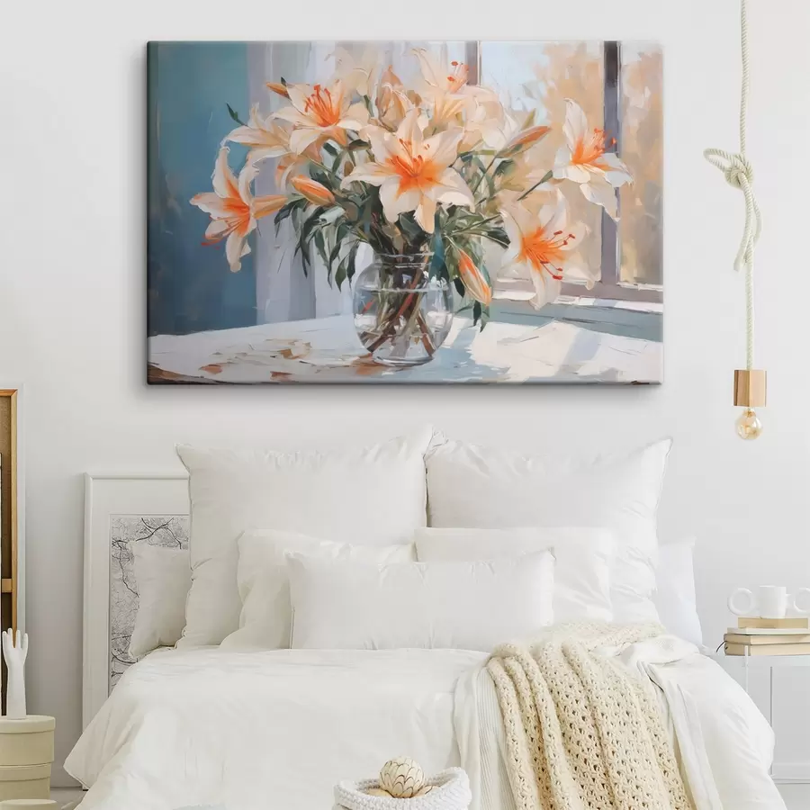 Pilt Lilled klaasvasi imitatsiooni maalimine s42359