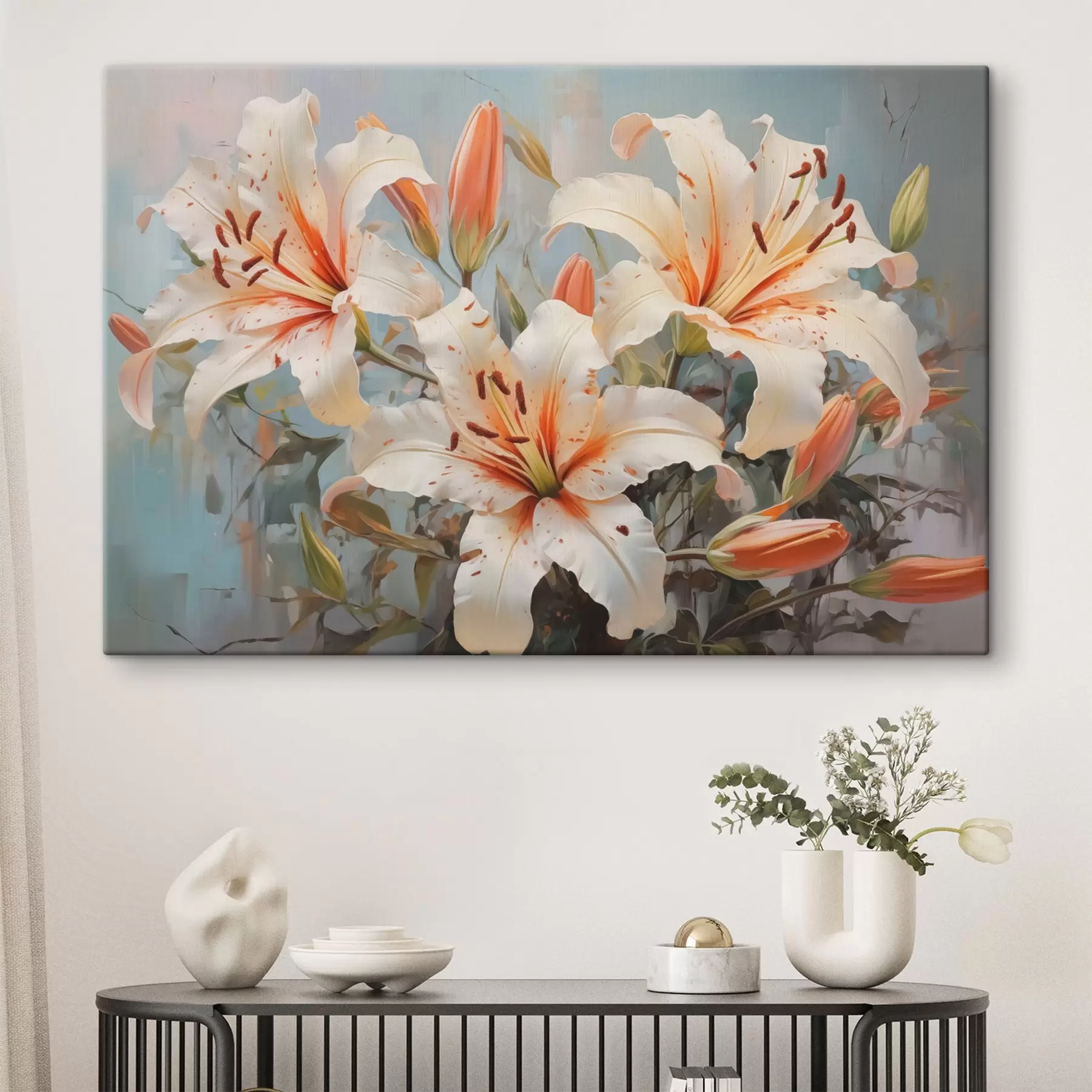 Fototapeedid Metsikud liiliad suur imitatsioonimaal s42367