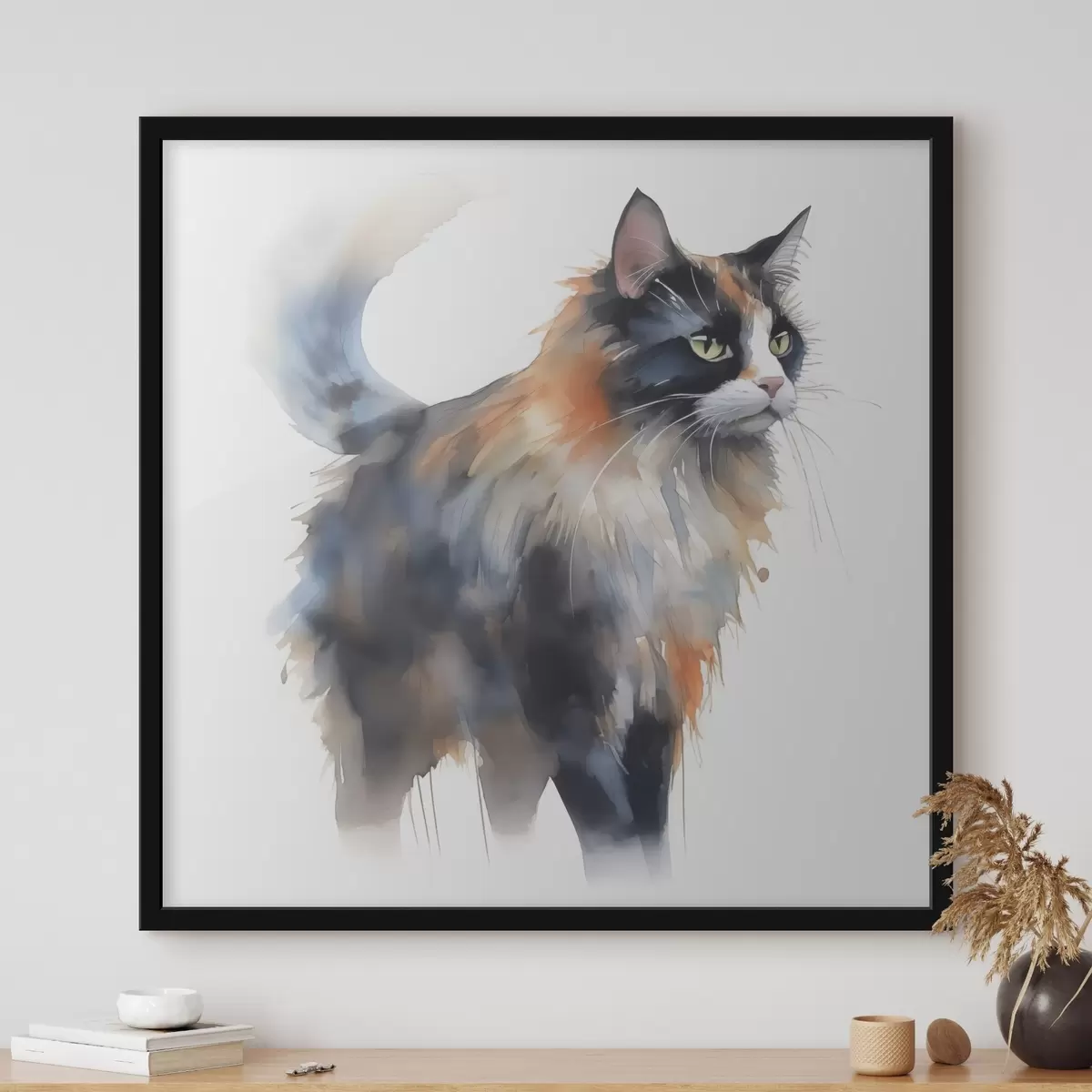 Plakat Cat imitatsiooni hägune akvarell f42368