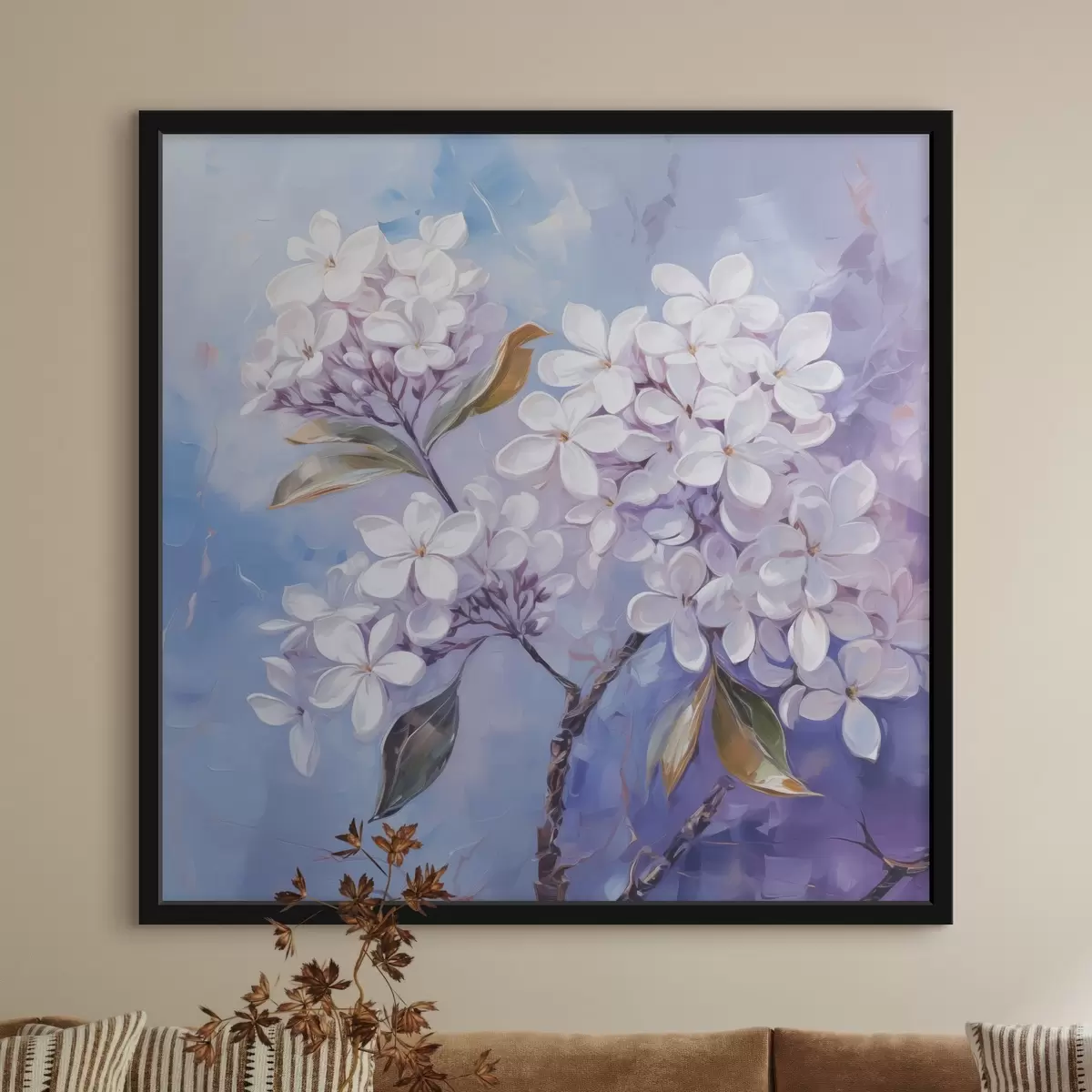 Plakat Lilla oksa imitatsioon hägune maali f42370