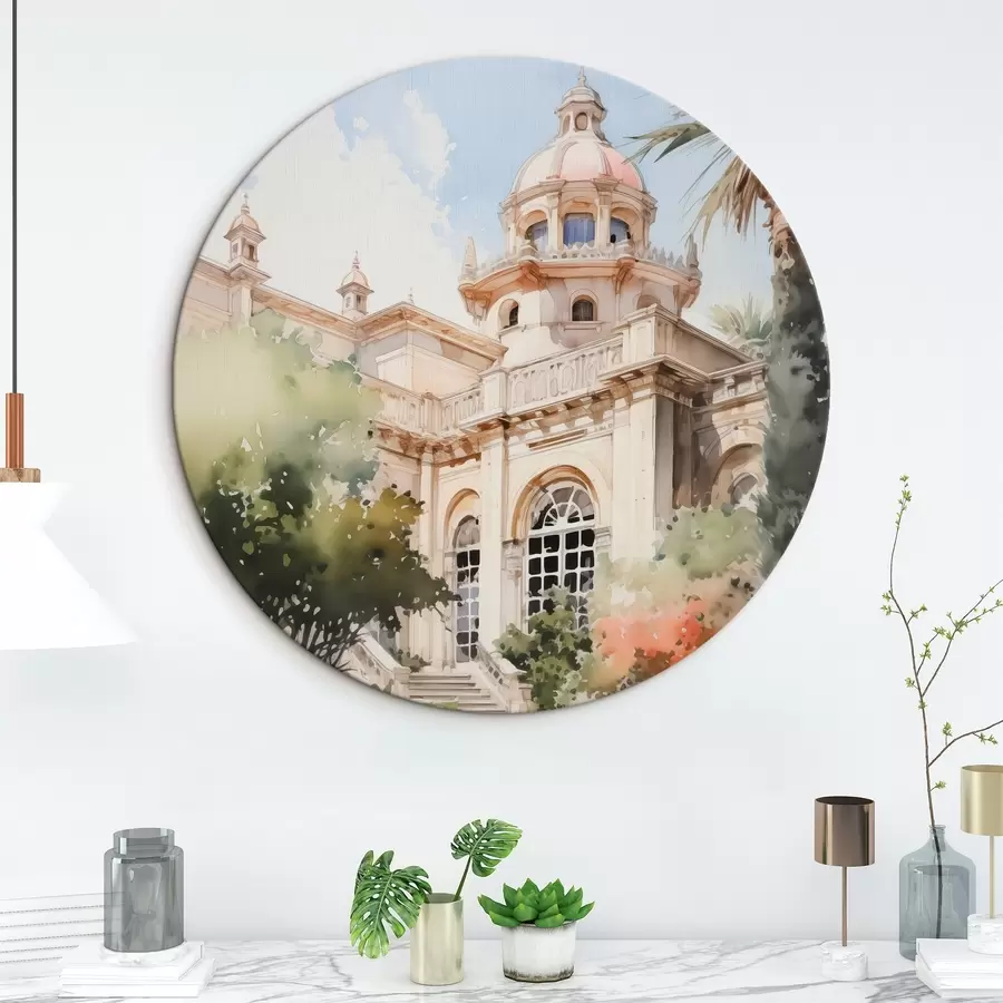 Pilt Aed maja lähedal imitatsioon akvarell r42362