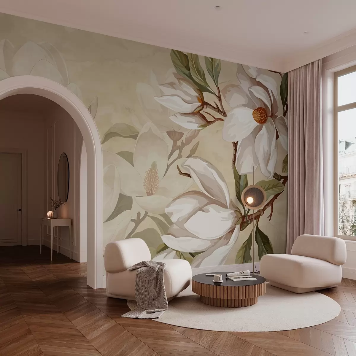 Fototapeedid Magnooliad pastelsel taustal w02694