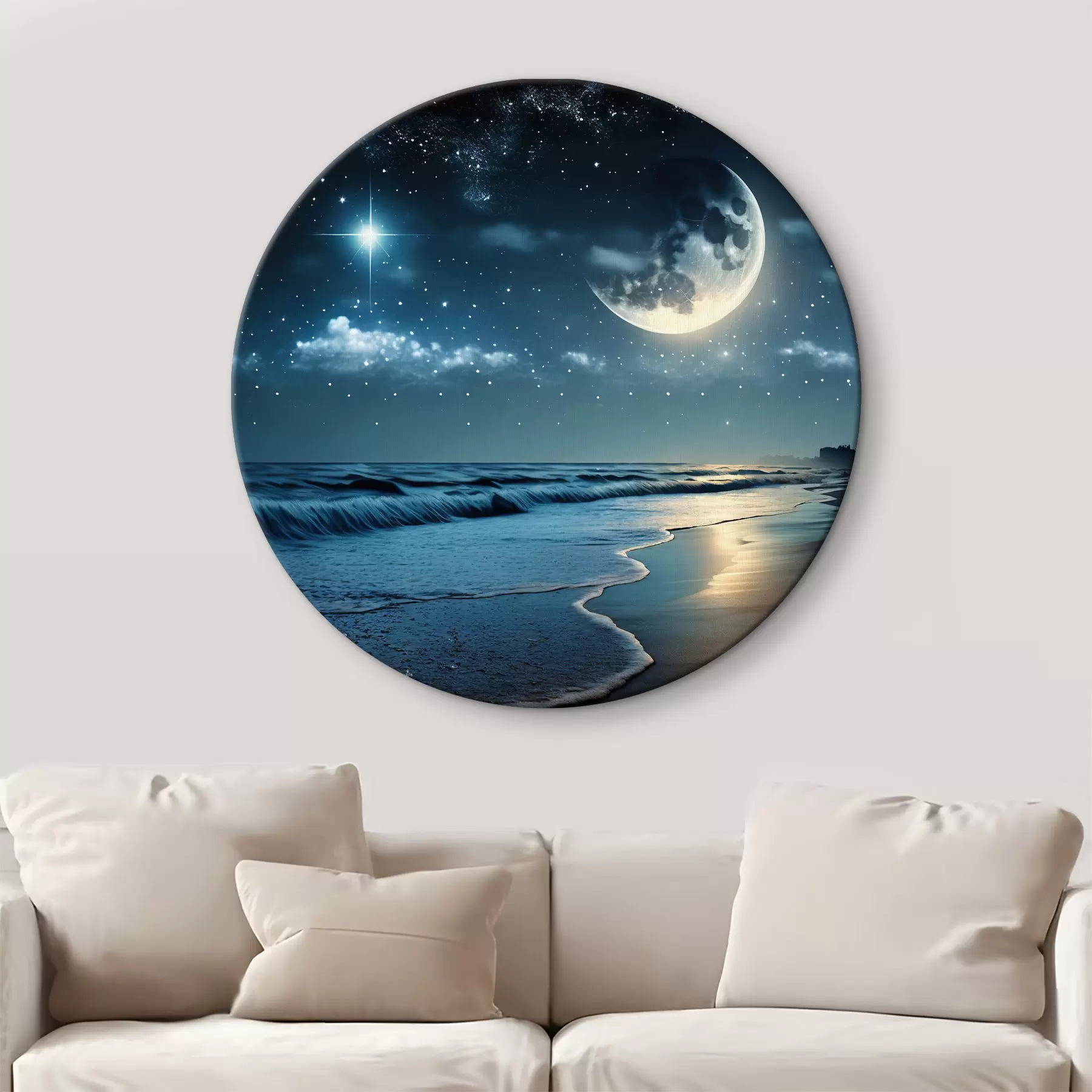 Pilt Hiiglaslik kuu öise mere kohal r31111