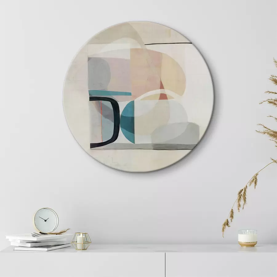 Pilt Geomeetriline abstraktsioon beeži ja sinise värviga r35802