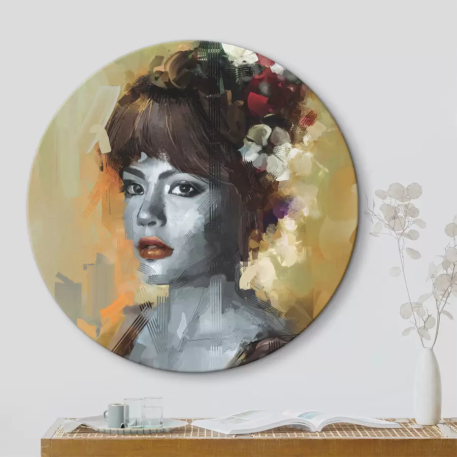 Pilt Naine lilledega juustes r36575