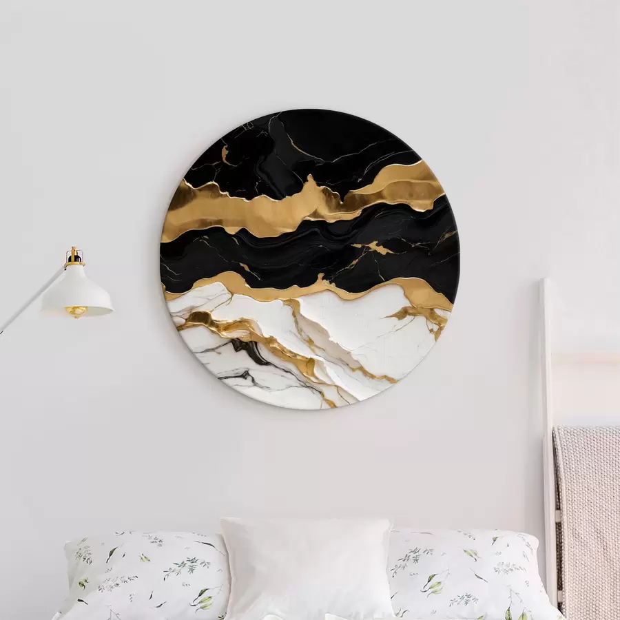 Pilt Must-valge abstraktsioon marmoril joonega r36636