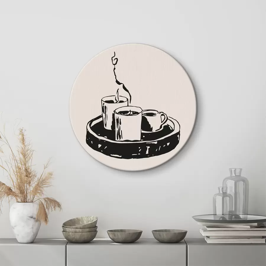 Pilt Kohvitassidega kandiku joonistus r37405