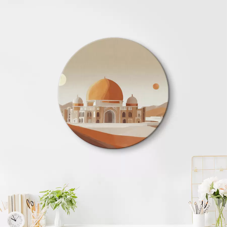 Pilt Kuppel ja kõrbemaastikuga hoone r37815