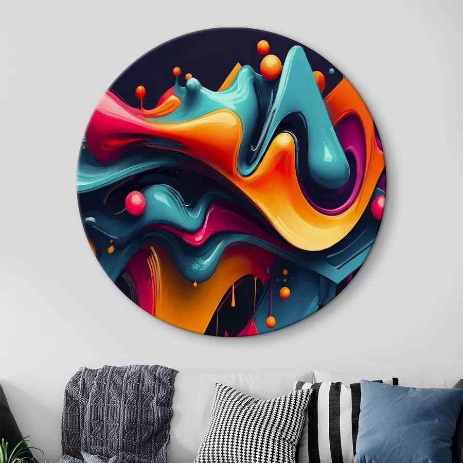 Pilt Värvilised abstraktsed voolavad kujundid elavate toonidega, dünaamiline ja sürreaalne kompositsioon r38163