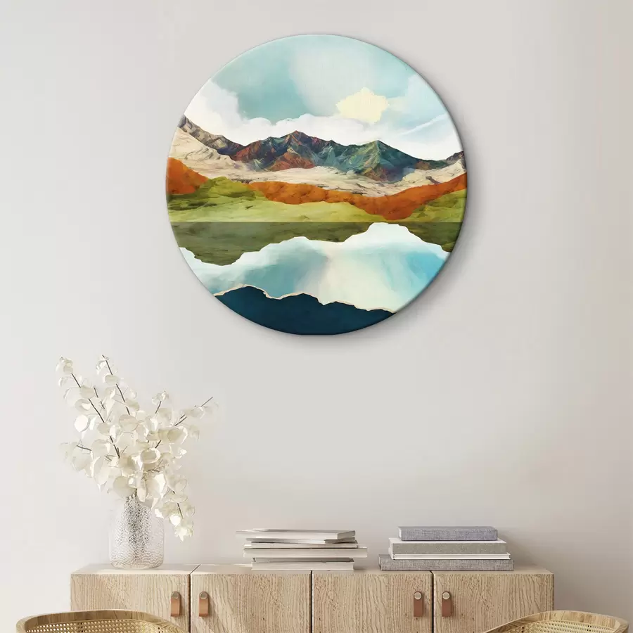 Pilt Vee peegeldus mägedel ja taevas r38193