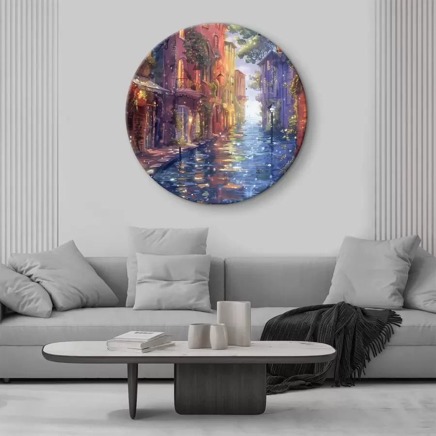 Pilt Veetee koos hoonete ja puudega r38450