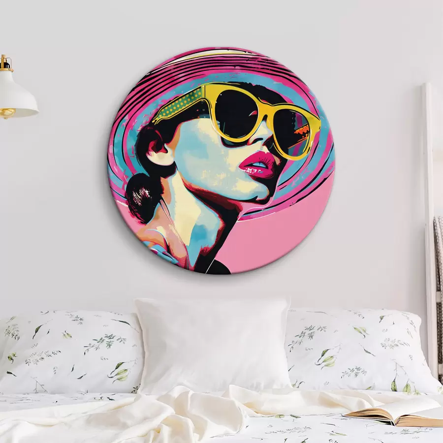 Pilt Värviline portree stiilne naine päikeseprillidega r38508