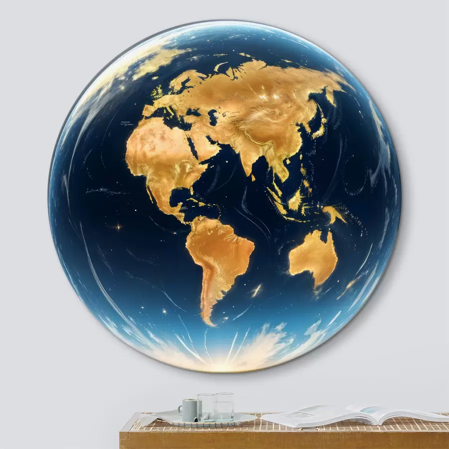 Pilt Üksikasjalik, fotorealistlik pilt planeedist Maa, mis hõljub kosmosemaastikul r40178