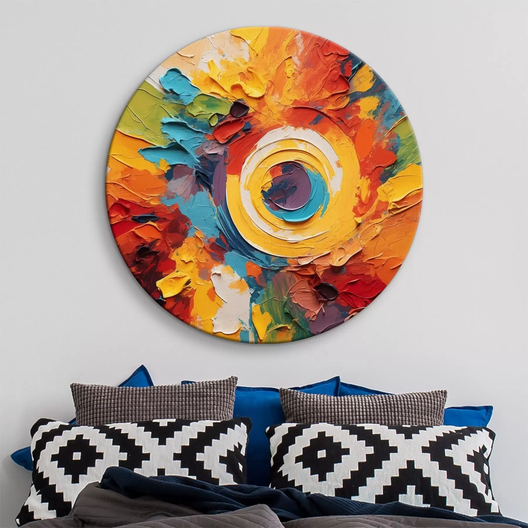 Pilt Abstraktne õlimaal, mille keskel on ring r40458