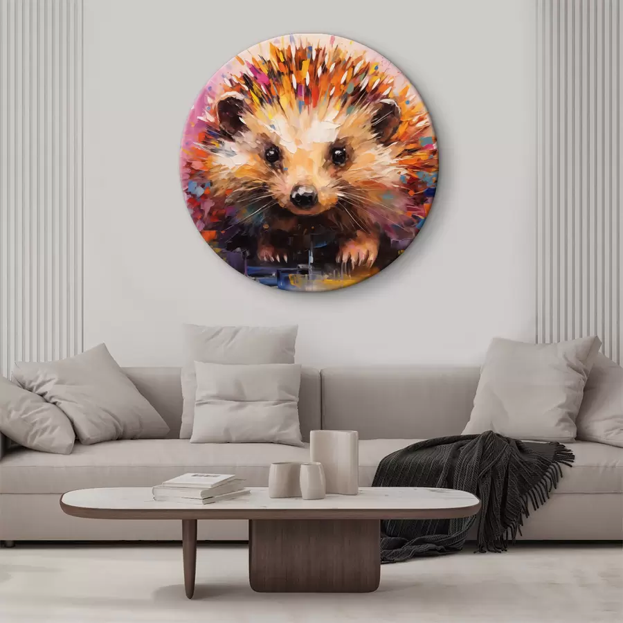 Pilt Siili portree erksates värvides: kollane, lilla, sinine, oranž, pruun r40532