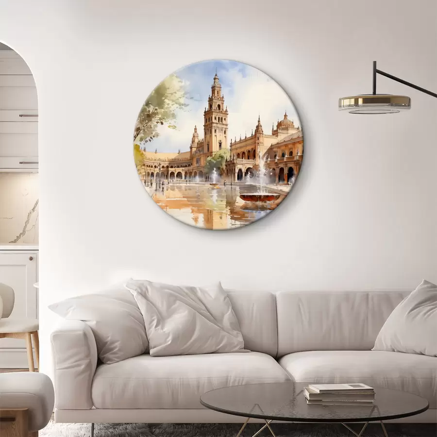 Pilt Lossi väljak linnas akvarell r40681