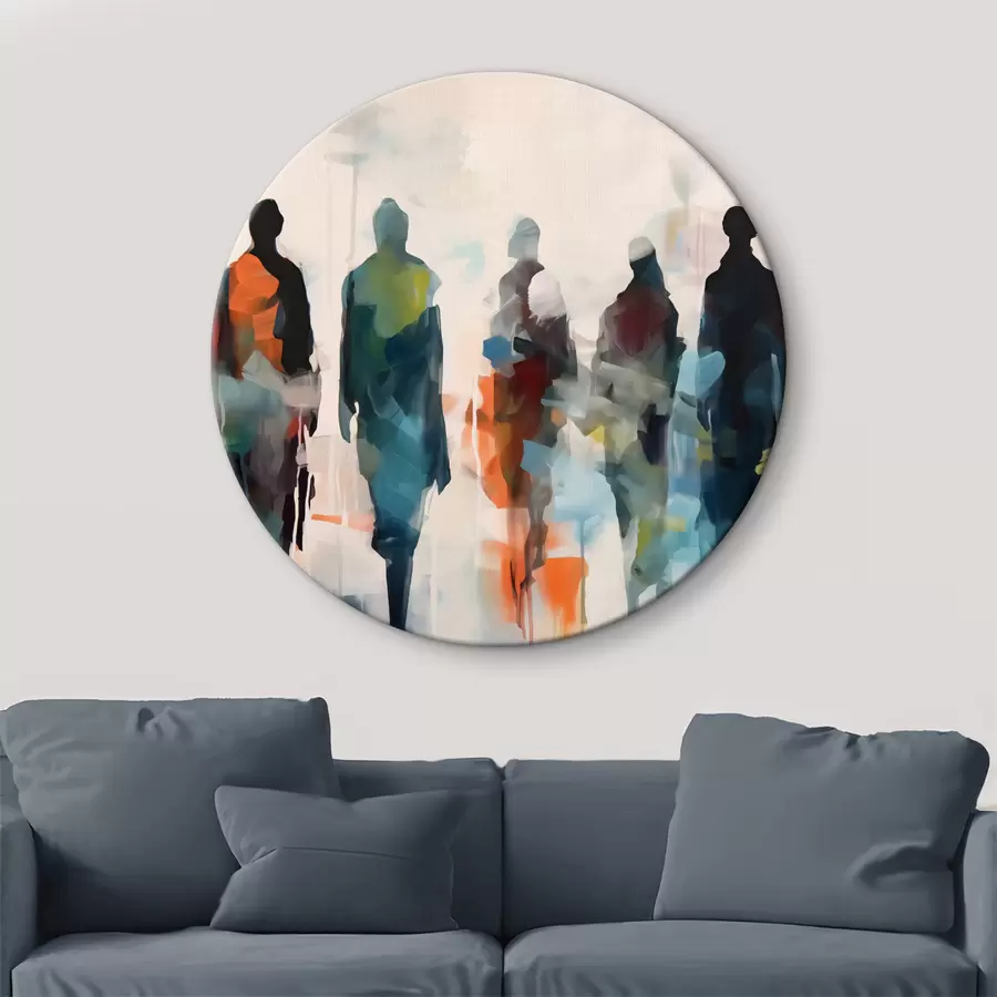 Pilt Abstraktsete inimeste grupi siluetid, pintslitõmmete imitatsioon r40752