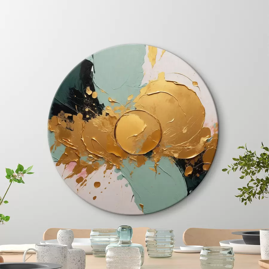 Pilt Abstraktne õlimaal valge, musta ja kollase värviga r40855