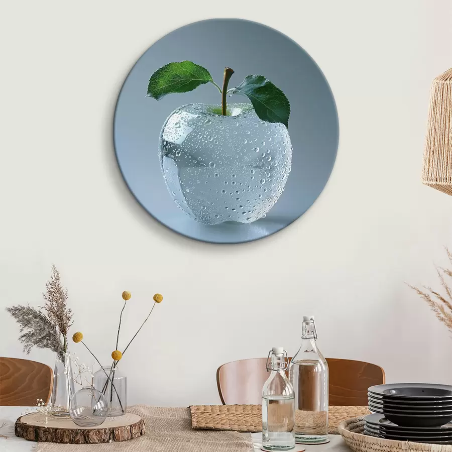 Pilt Klaasist õun kastepiiskades r40914