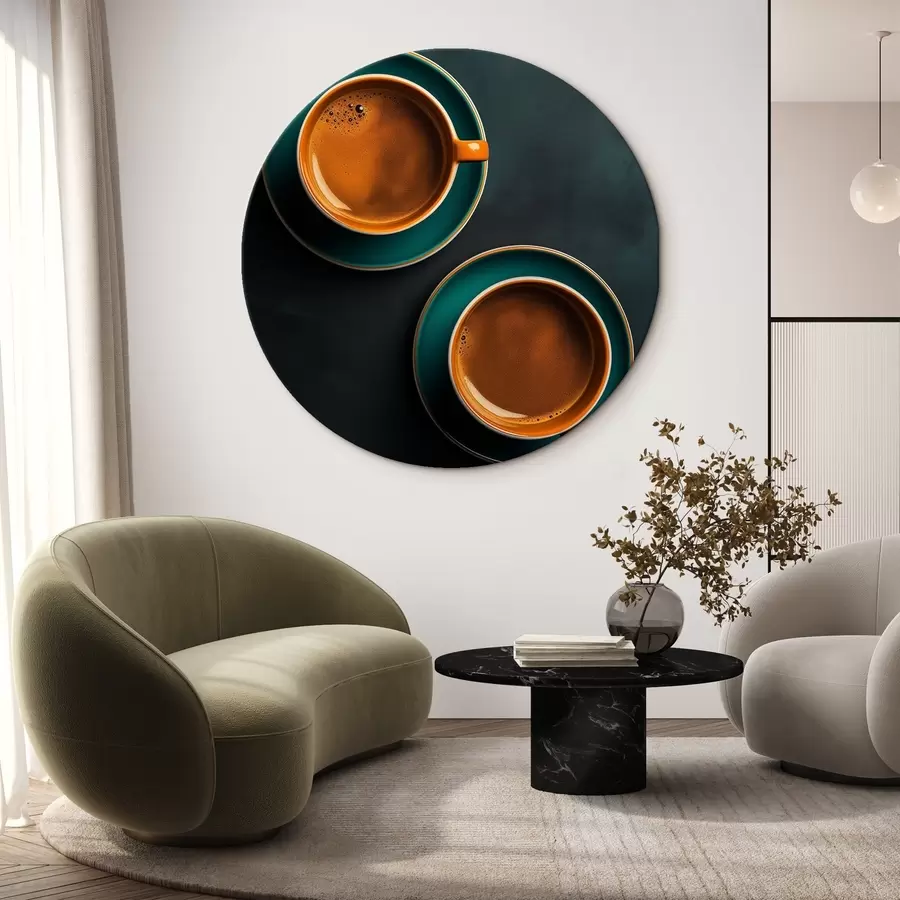 Pilt Kaks tassi kohvi tumedal taustal r42190