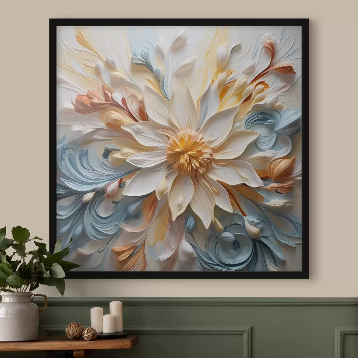 Plakat Lillede abstraktsioon, imitatsiooni modelleerimine f42188