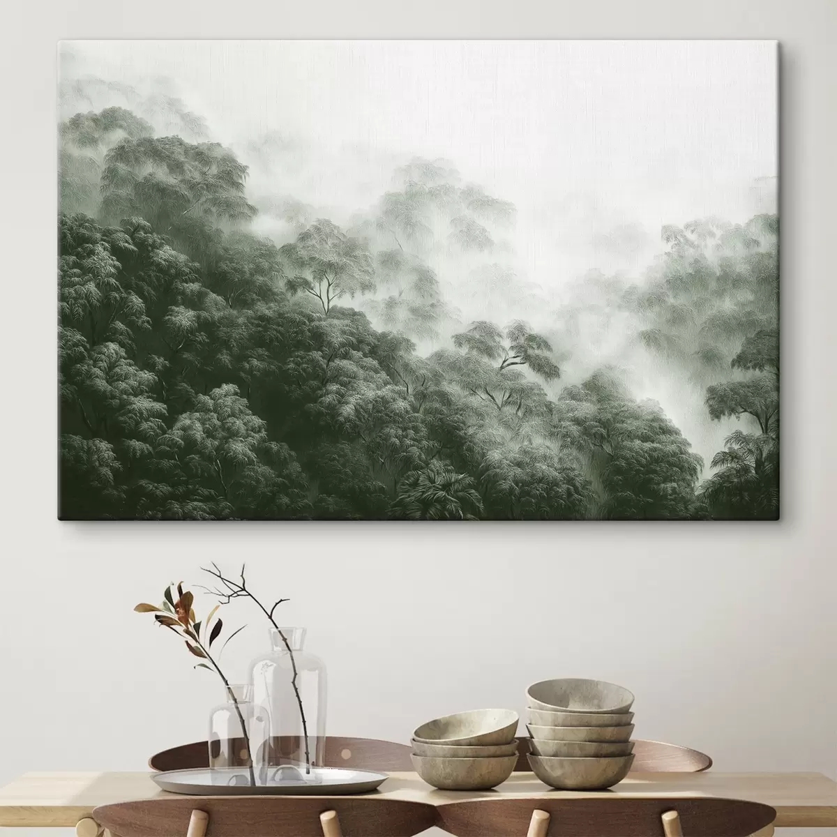 Pilt Troopiline mets udus, palmid, rohelised värvid s42371