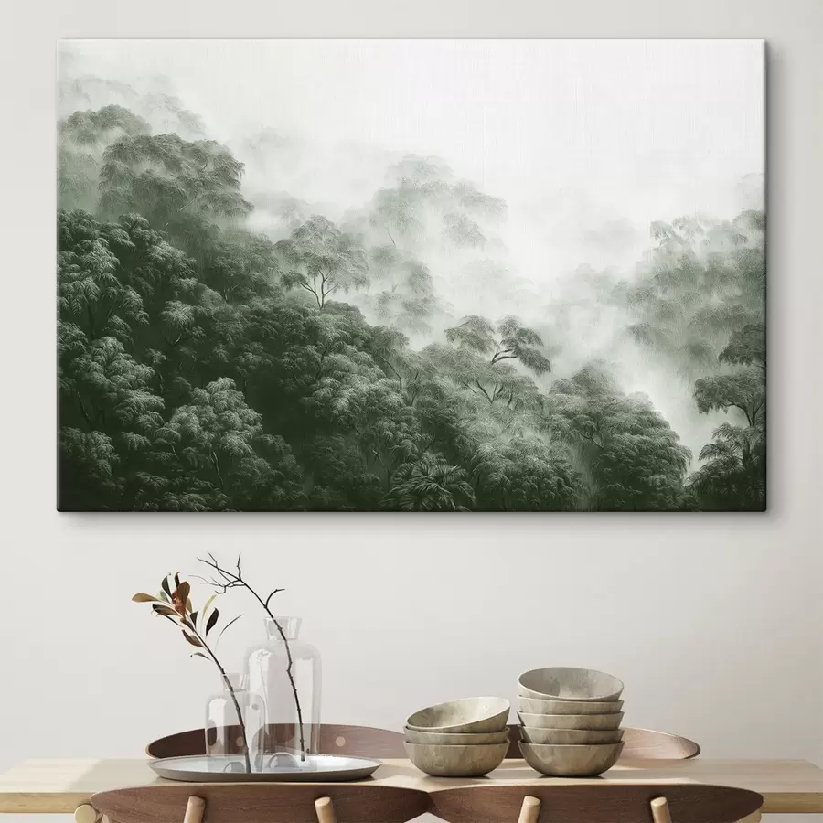 Pilt Troopiline mets udus, palmid, rohelised värvid s42371