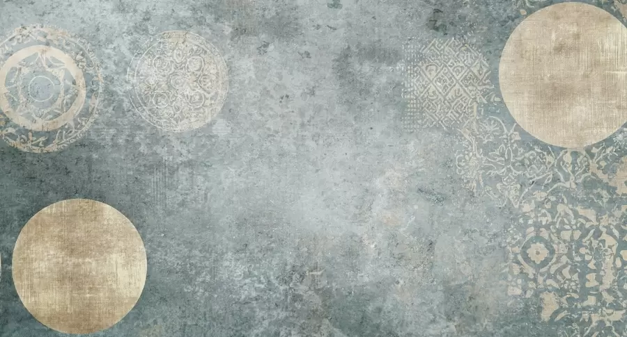 Fototapeedid Kollased ringid vananenud taustal w08627