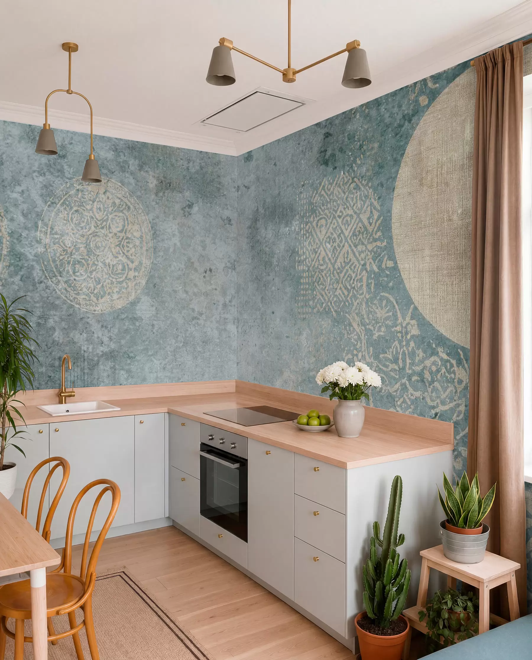 Fototapeedid Kollased ringid vananenud taustal w08627
