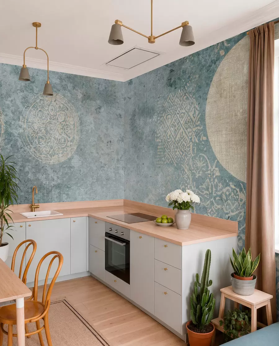 Fototapeedid Kollased ringid vananenud taustal w08627