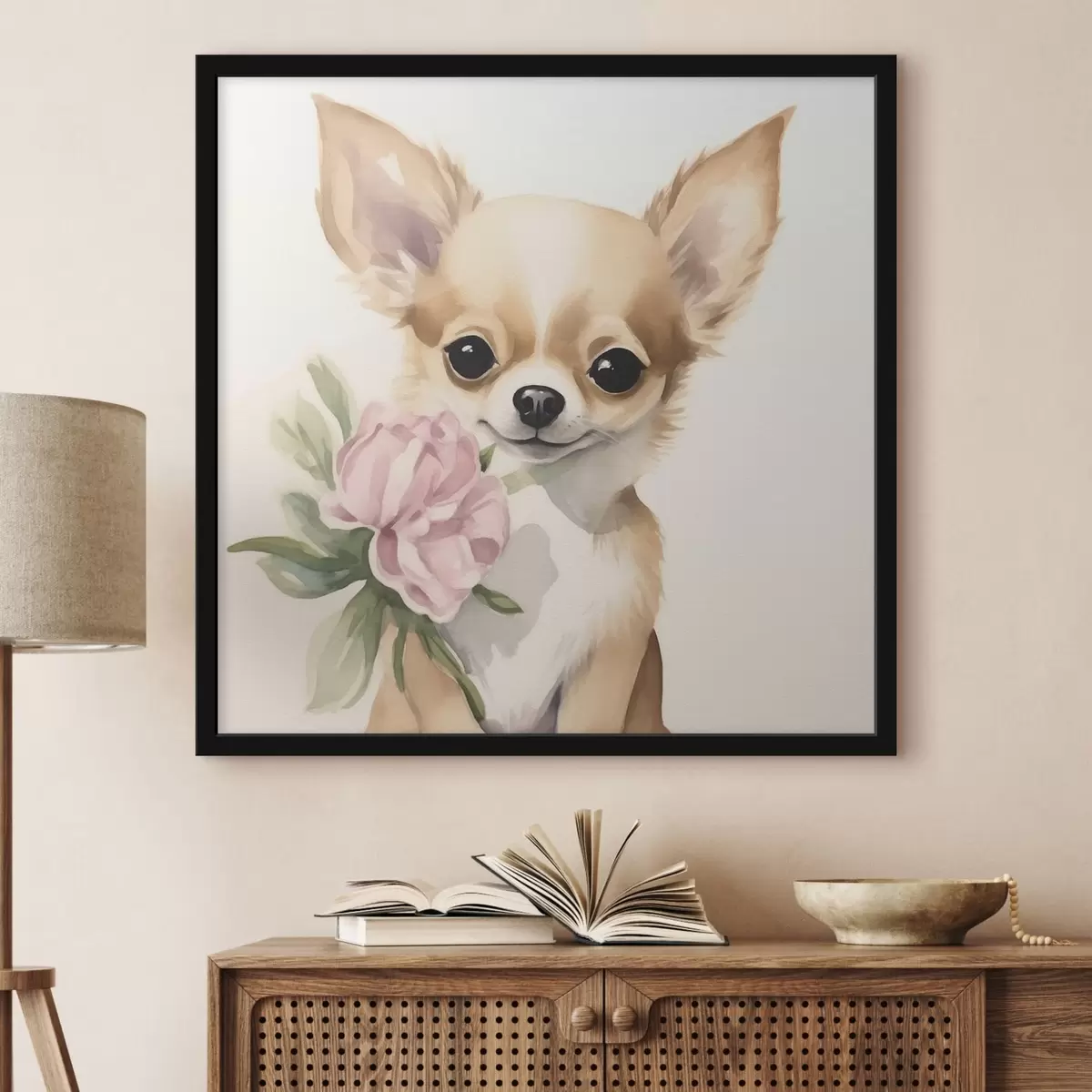 Plakat Chihuahua ja lill f42341