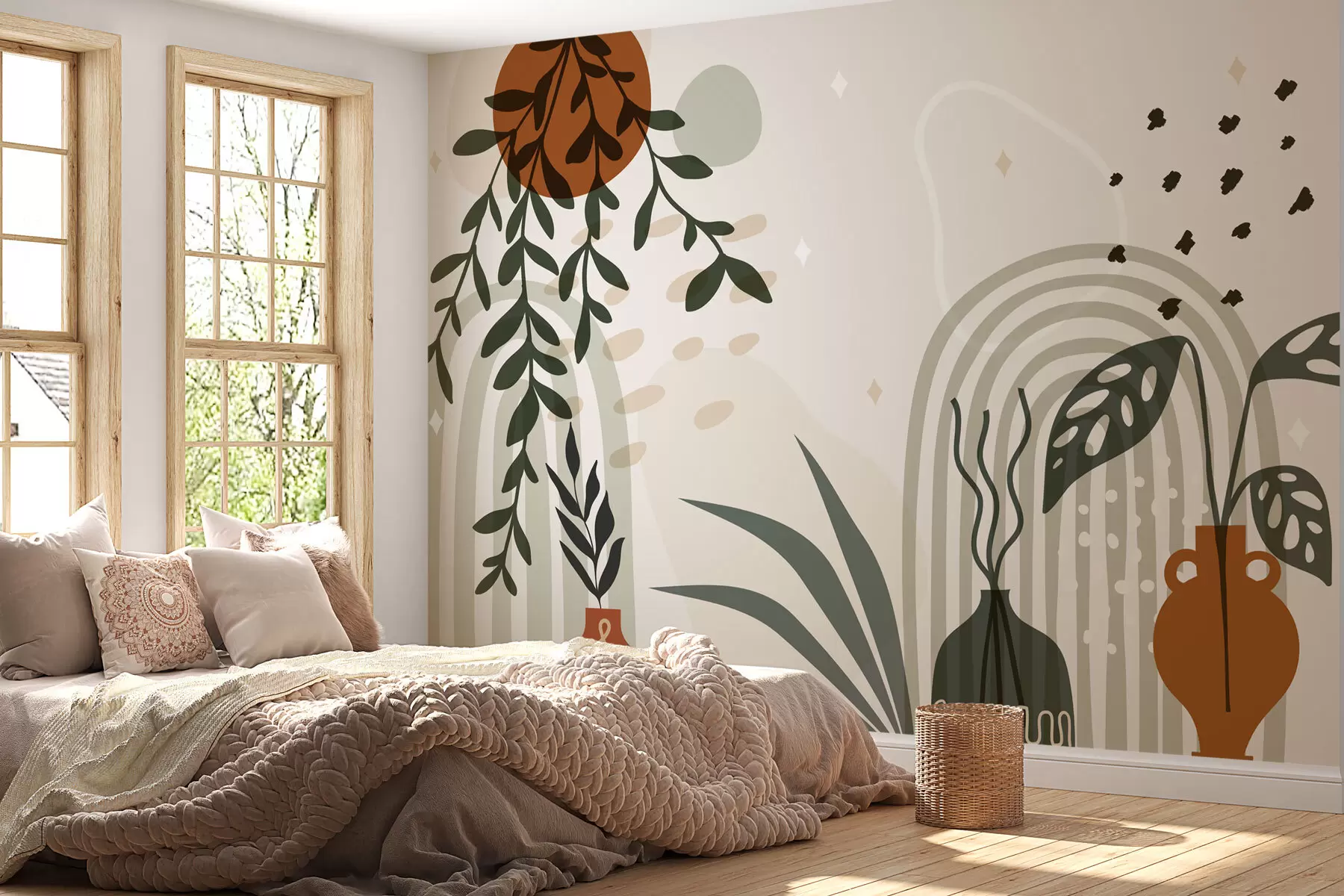 Fototapeedid Boho stiilis kaared ja lilled w02752