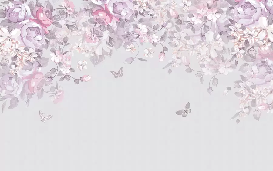 Fototapeedid Õrnad õied ja lehvivad liblikad u94295v2