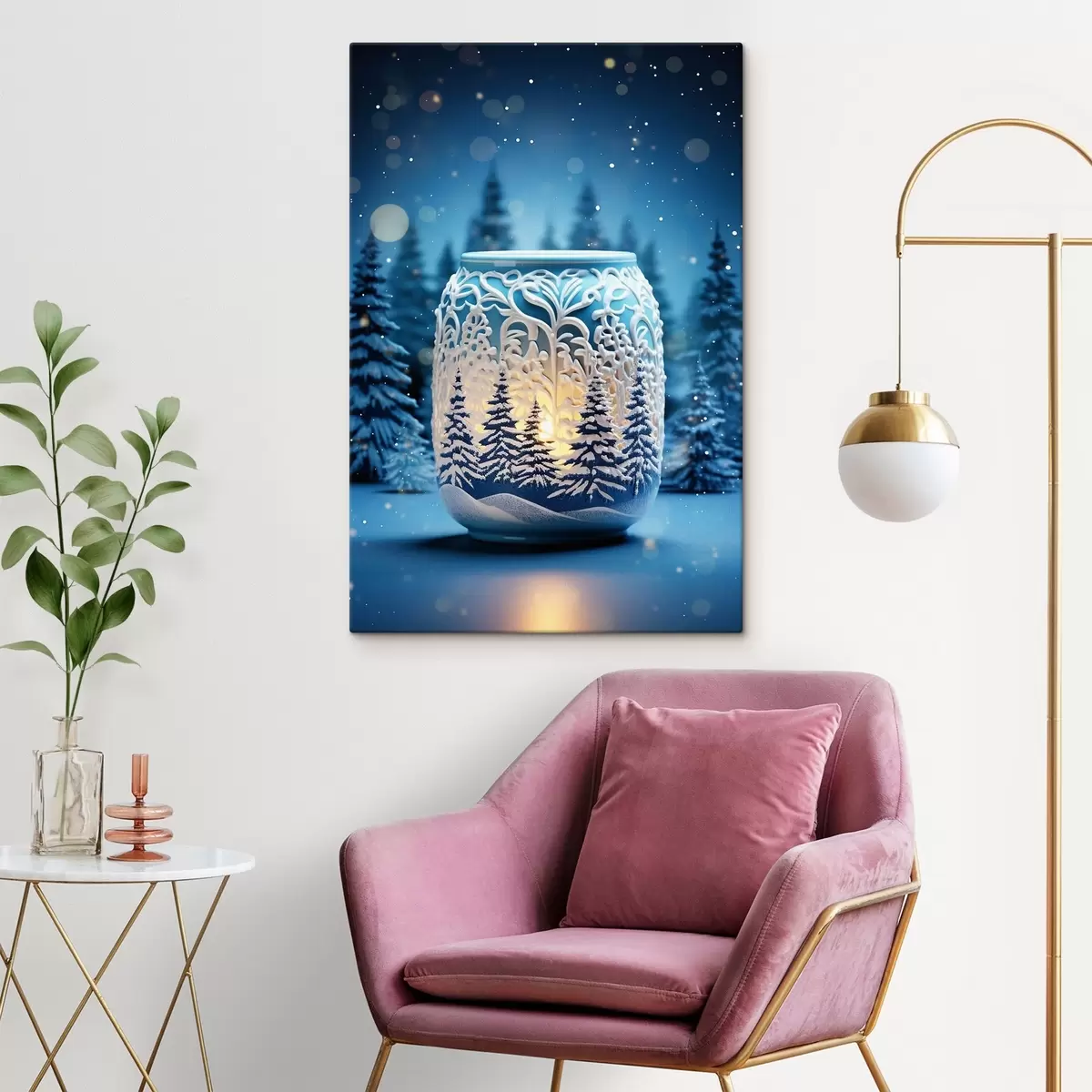 Pilt Küünal talvise maastiku taustal s42380