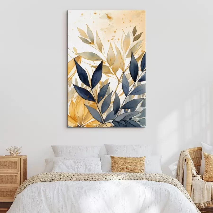 Pilt Heledad ja tumedad oksad akvarellitaustal s42394