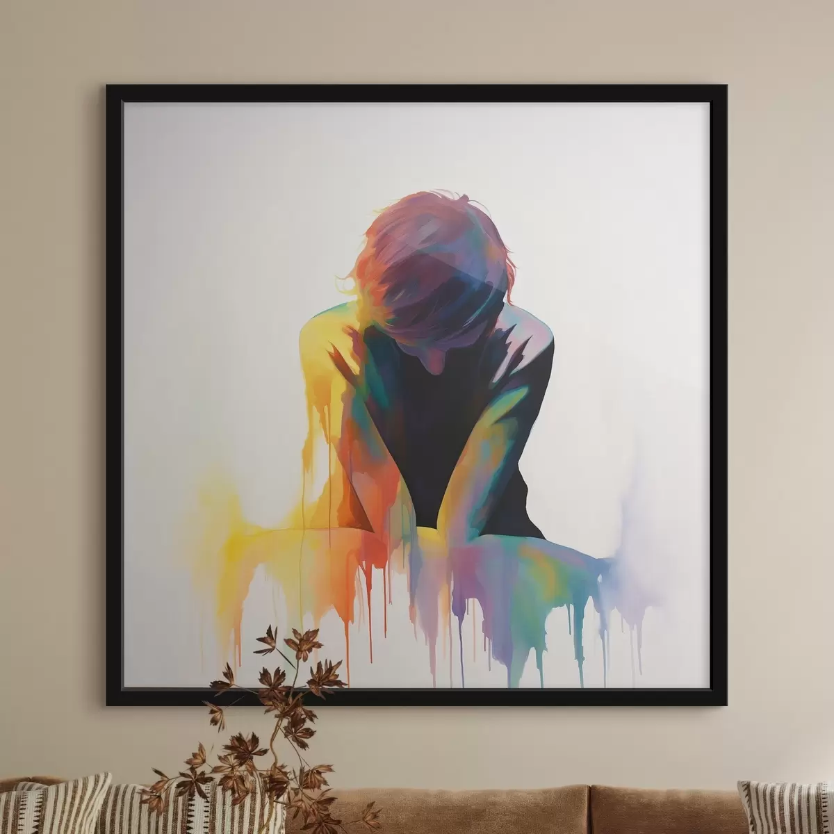 Plakat Siluett mees värvidega f42381