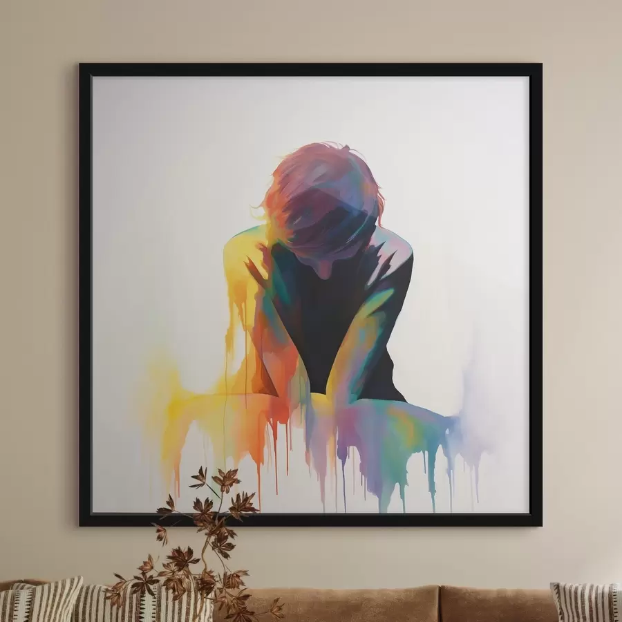 Fototapeedid Siluett mees värvidega f42381