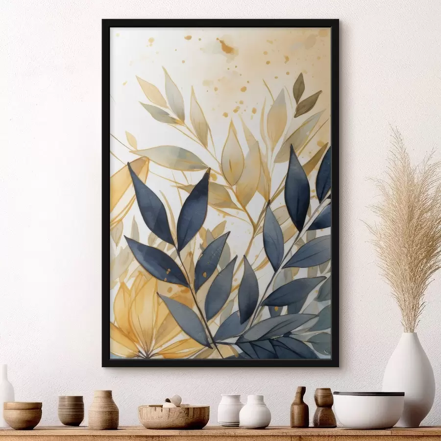 Fototapeedid Heledad ja tumedad oksad akvarellitaustal f42394