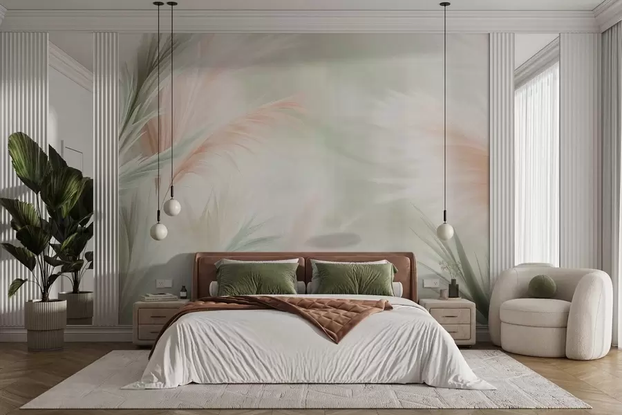 Fototapeedid õrnade värvidega pampasrohi w02688