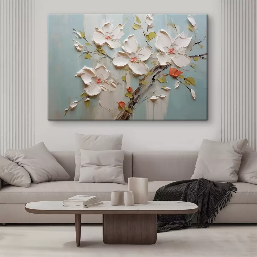 Pilt Valged lilled jäljendavad värvilööke s42417