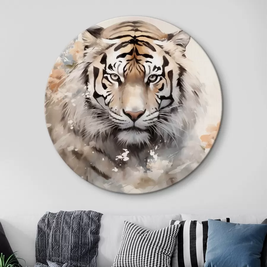 Fototapeedid Tiigri abstraktne portree laikude vahel r42421