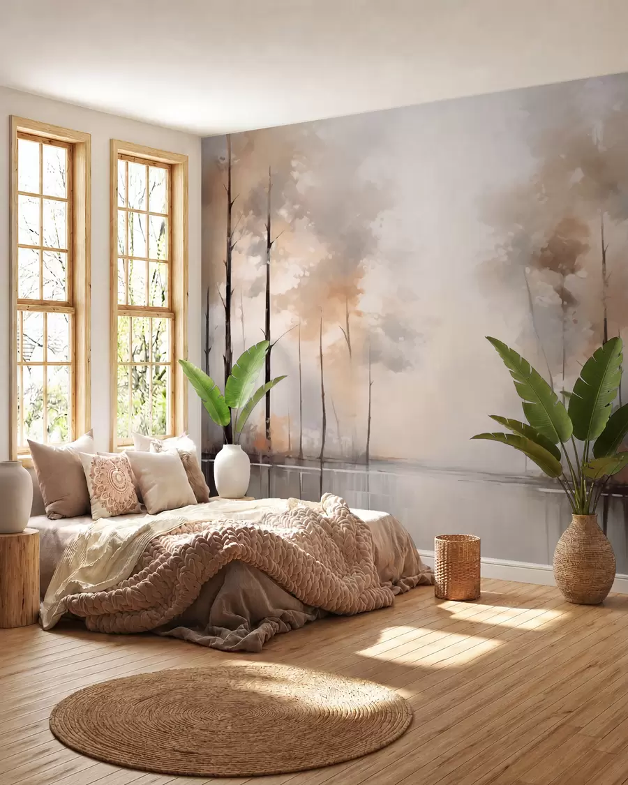 Fototapeedid Udune mets tiigi ääres w02758