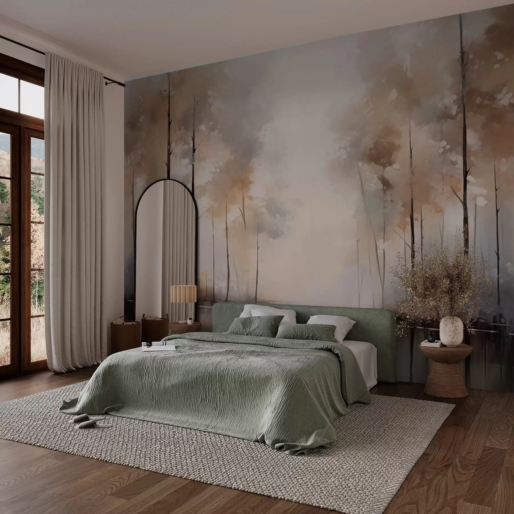 Fototapeedid Udune mets tiigi ääres w02758